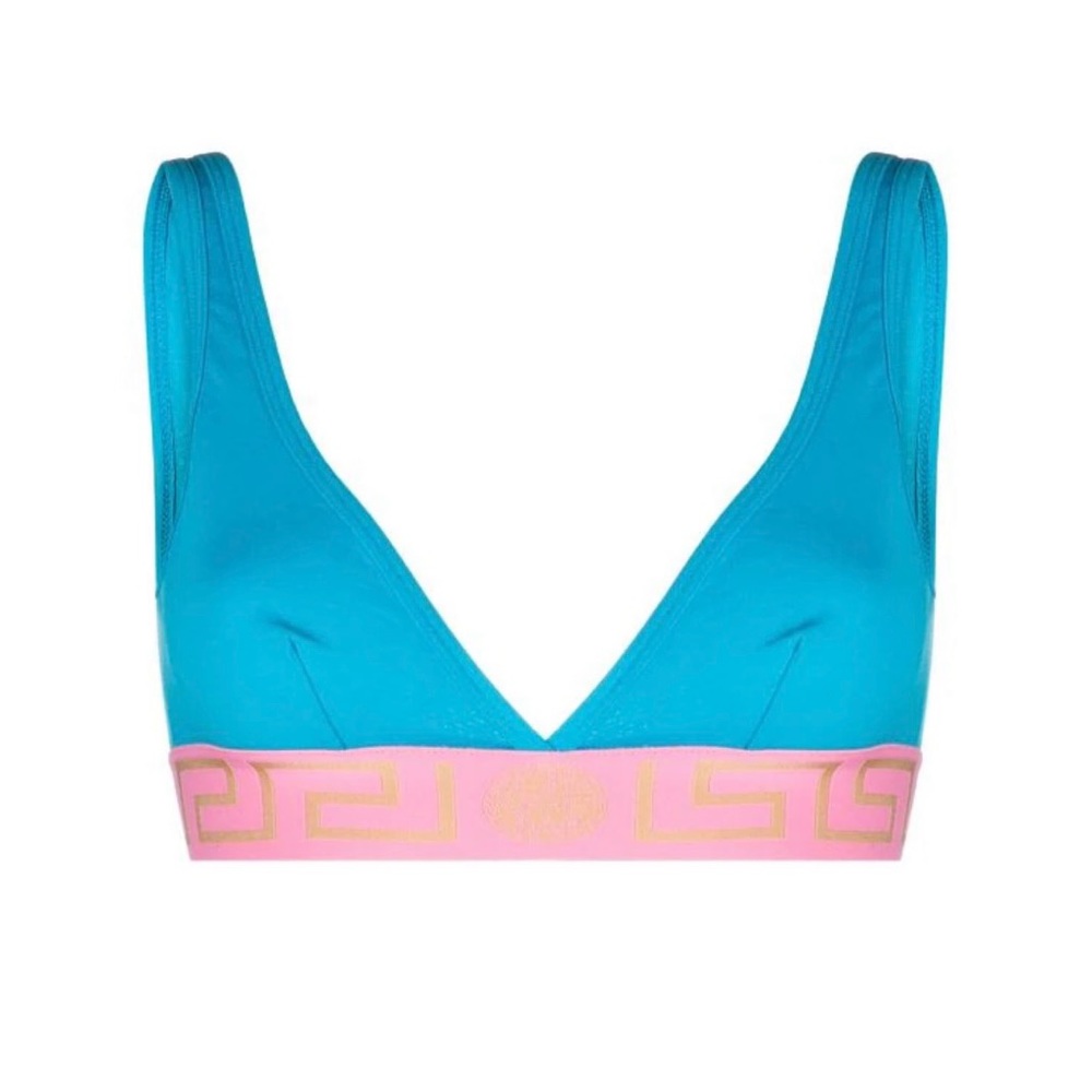 COPY - VERSACE Greca Border bralette blue pink Medusa head bra NEW NWT $175